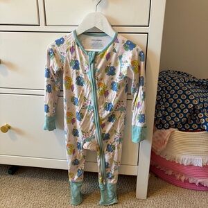 Coco Moon Hawaii Dino Print Footie Convertible Bamboo One Piece Zip 18-24 Month